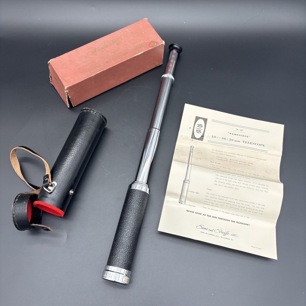 Vintage Sans & Streiffe #607 Handscope 10x-30x Zoom Telescope - Complete In Box